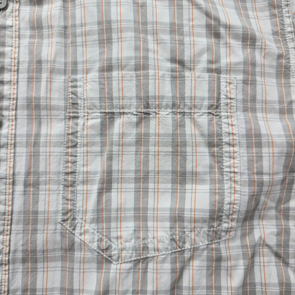 The North Face Shirt Mens XL Gray Plaid Long Sleeve Outdoors Casual Button‎ Up